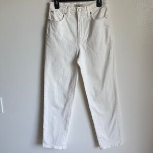 Madewell The Perfect Vintage Straight Jean in White Cream, Size 28